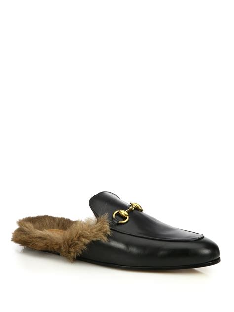 fur loafer slides gucci|Gucci loafer slides women.